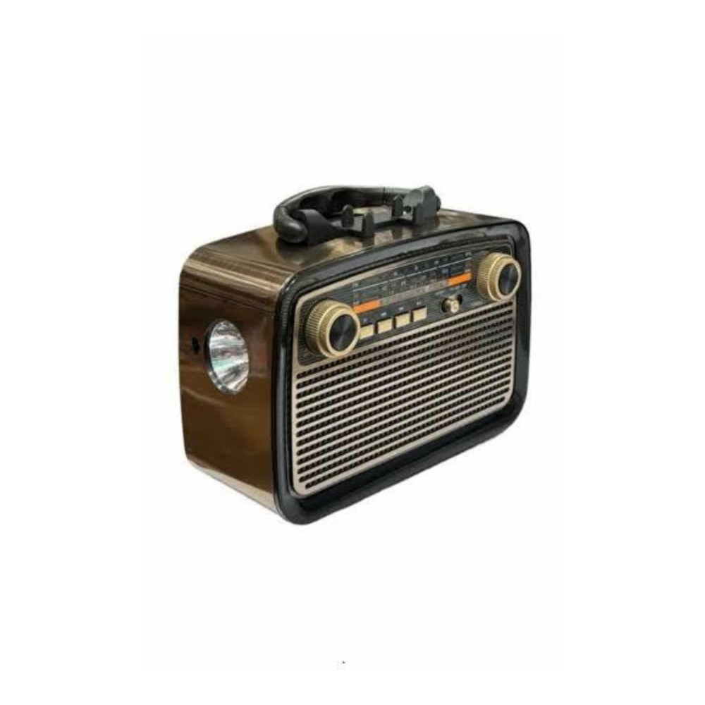 Nostalji Radyo Bluetooth Hoparlör USB-SD Kart Giriş Led Fener Işıklı Bataryalı Pilli Yeni Nesil
