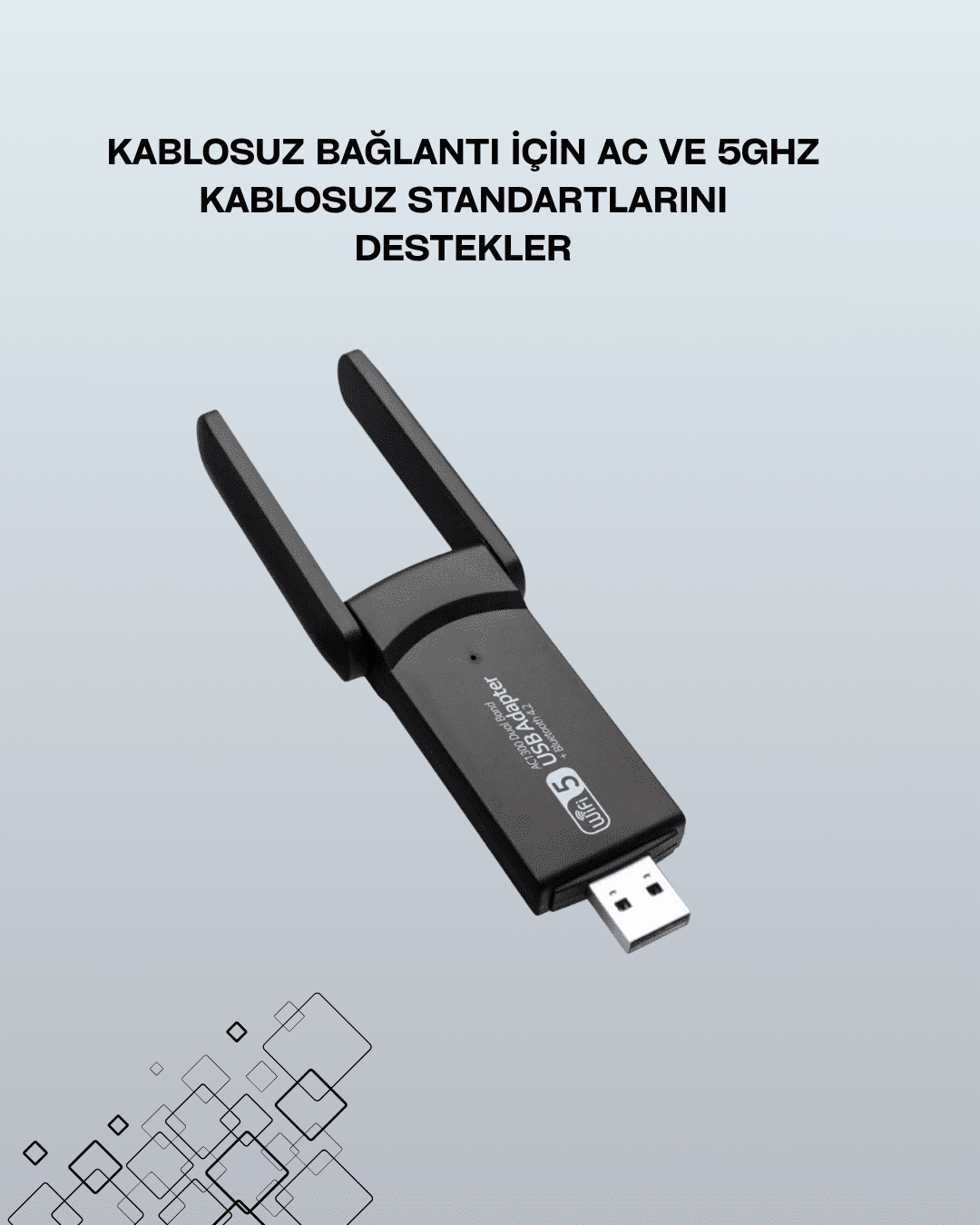 USB 3.0 Wireless Adaptör – 2.4GHz & 5GHz Destekli
