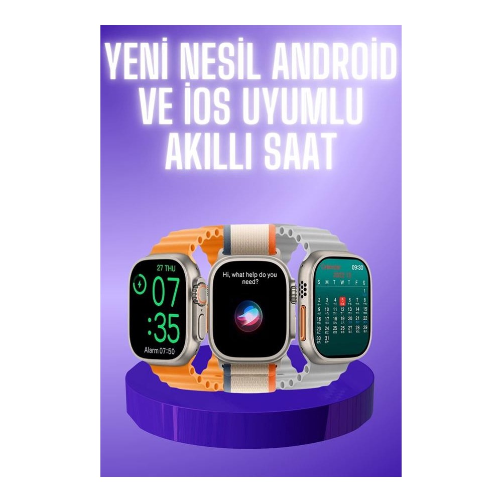 Akıllı Saat Çok Fonksiyonlu Unısex Sosyal Medya Girişli Bluetooth Bağlantılı