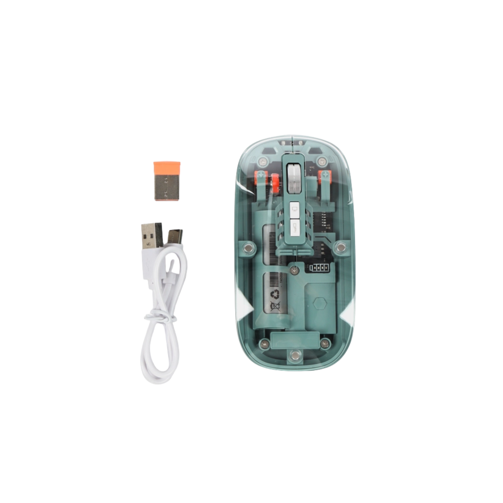 Bluetooth ve 2.4G USB Destekli Pilli Kablosuz Şeffaf Mouse Yeni Nesil