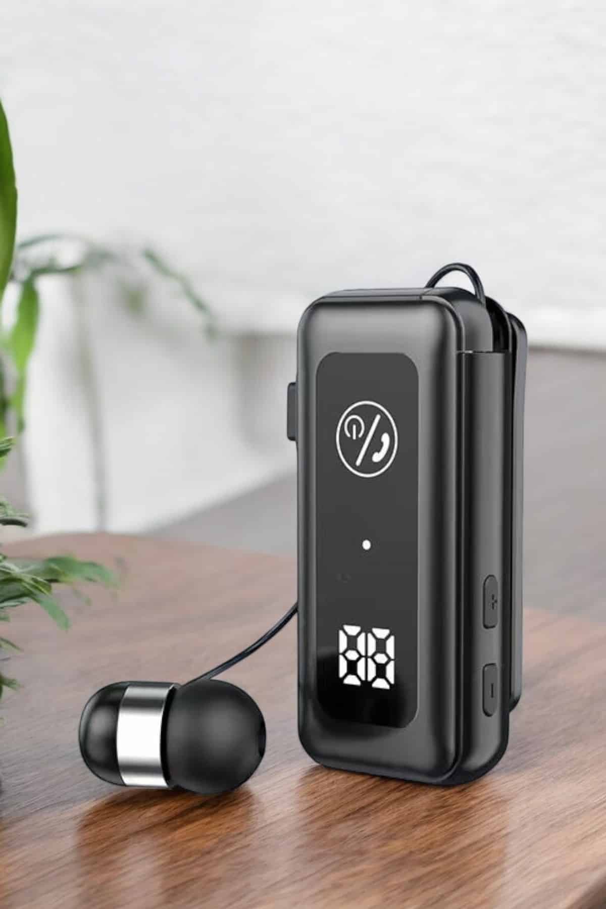 Kablolu Bluetooth Kulaklık Kulak İçi Stereo Mikrofonlu Dijital Göstergeli