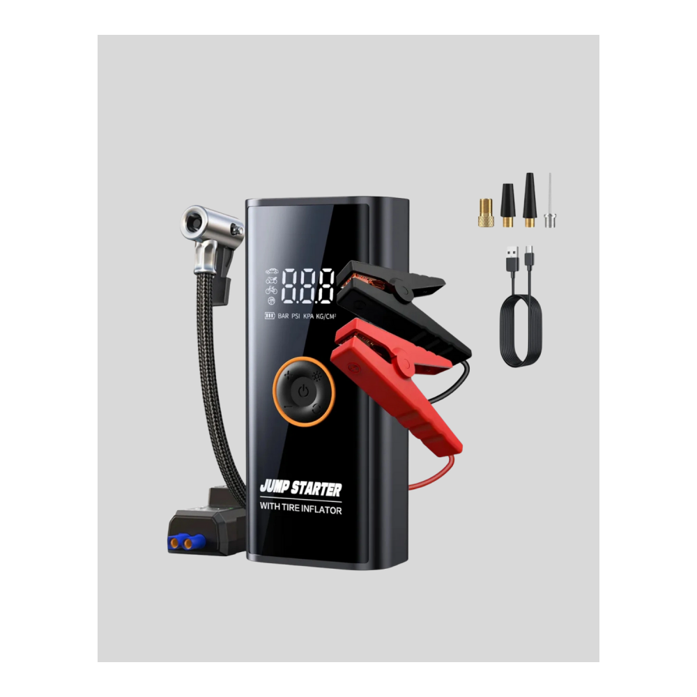Çok Fonksiyonlu Araç Yol Yardım Kiti Jump Starter ve Lastik Pompası Yeni Nesil