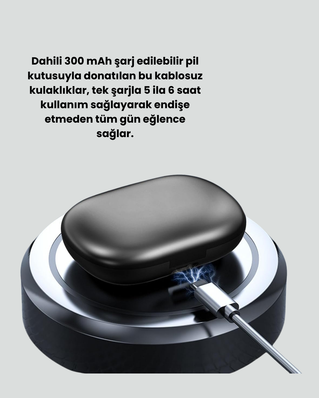 Klipsli Kablosuz Bluetooth Kulaklık – IPX6 Su Geçirmez