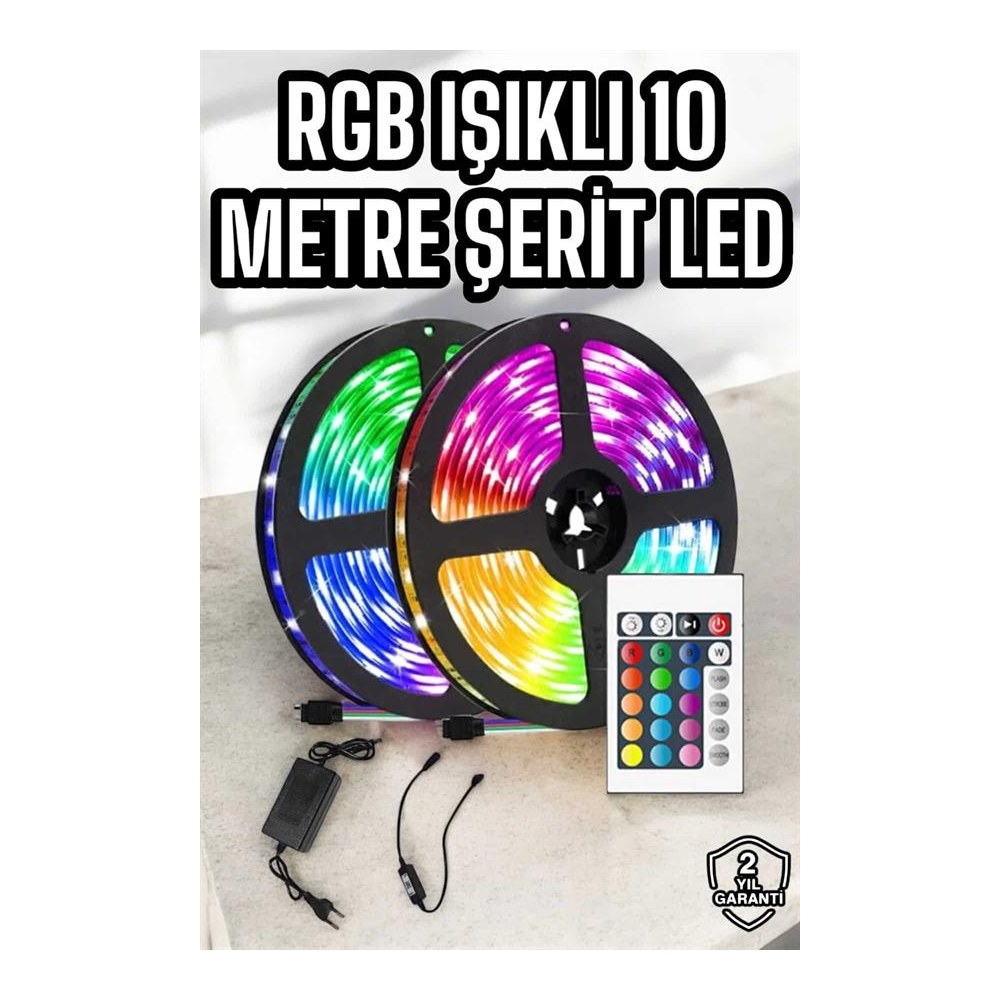 RGB Işıklı 10Metre Şerit Led Kumandalı Yeni Nesil