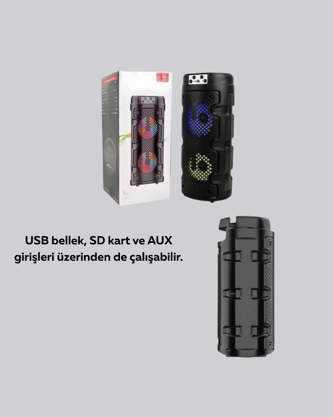USB, SD Kart ve AUX Girişli Taşınabilir Hoparlör