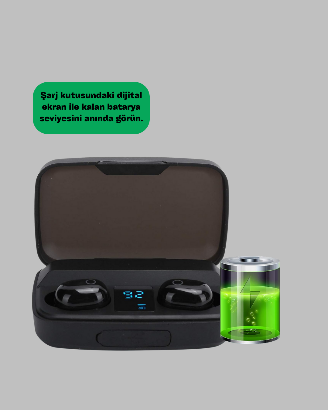 A10s TWS Bluetooth 5.0 Kablosuz Kulaklık 1800 mAh Şarj Kutulu