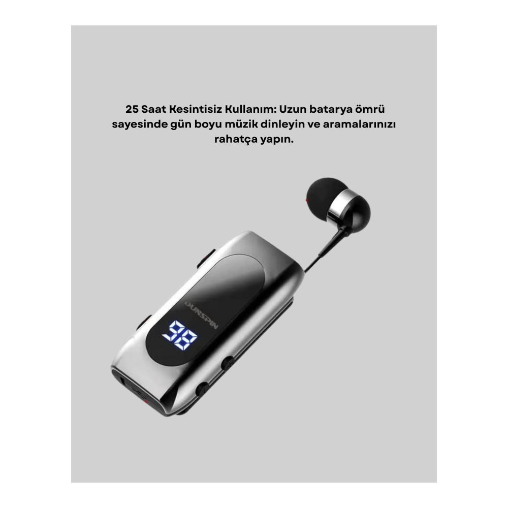 Bluetooth 5.2 Klipsli Kablosuz Kulaklık – Dijital Ekran & Titreşimli Uyarı Yeni Nesil