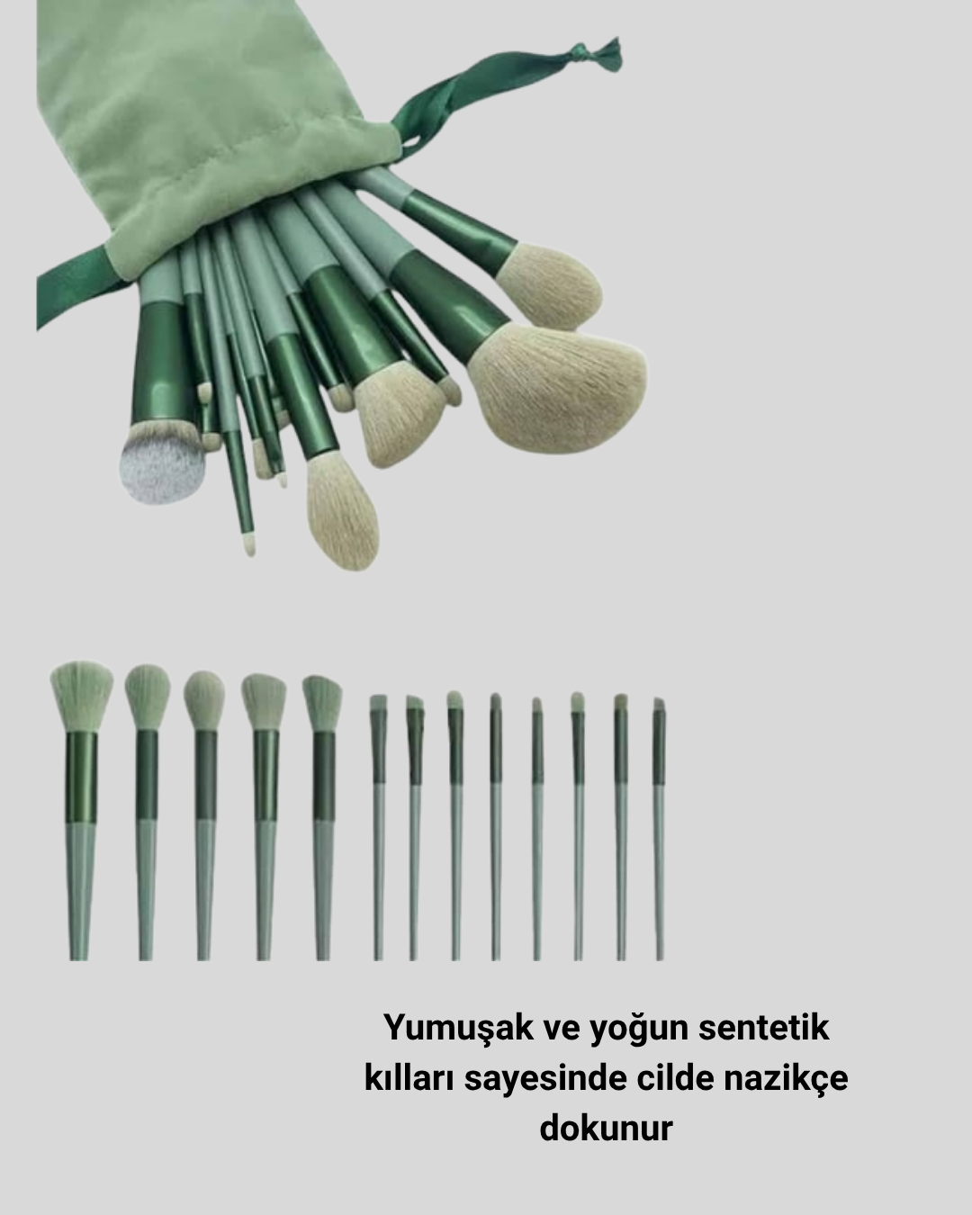 13’lü Profesyonel Makyaj Fırça Seti – Yumuşak Sentetik Kıllı, Tüm Cilt Tiplerine Uygun