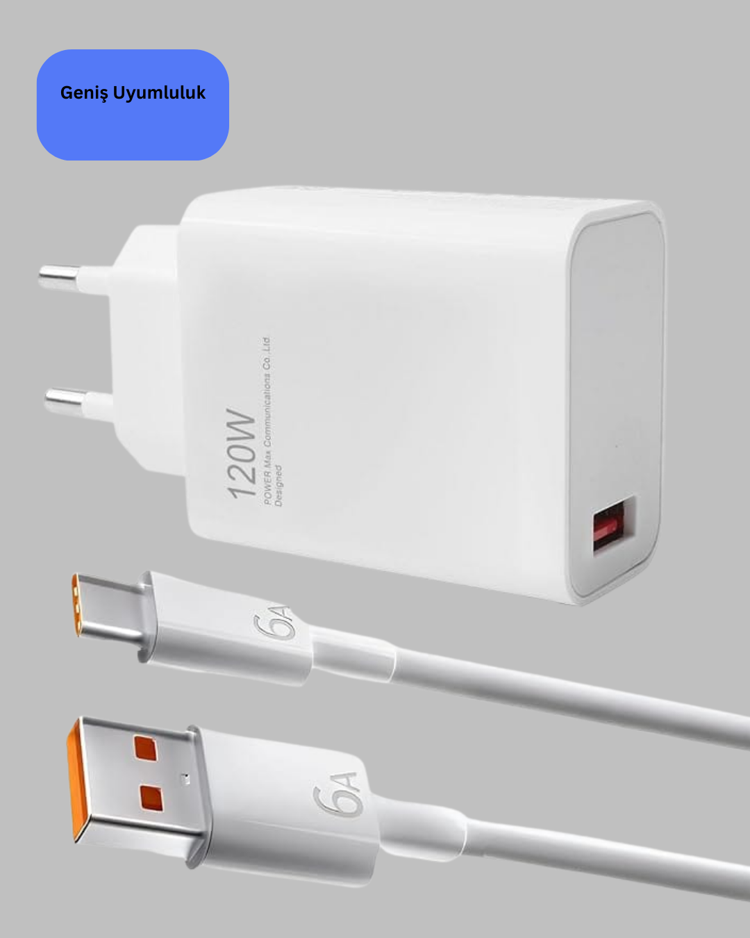 120 Watt Type C Şarj Başlığı Poco X3 X4 X5 Pro Uyumlu