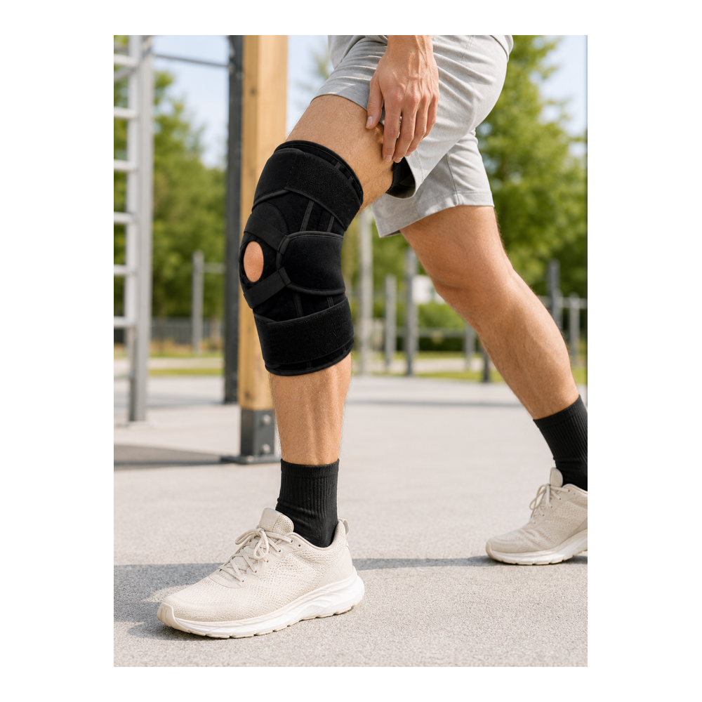 Ayarlanabilir Ligamentli Dizlik Patella Silikon Pedli Nefes Alabilir Diz Koruyucu