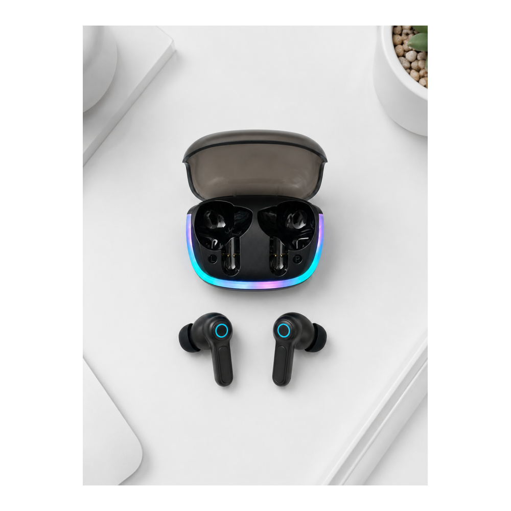 RGB Şarj Kutulu TWS Kablosuz Kulaklık Bluetooth 5.4 HD Voice Type-C Şarj Destekli