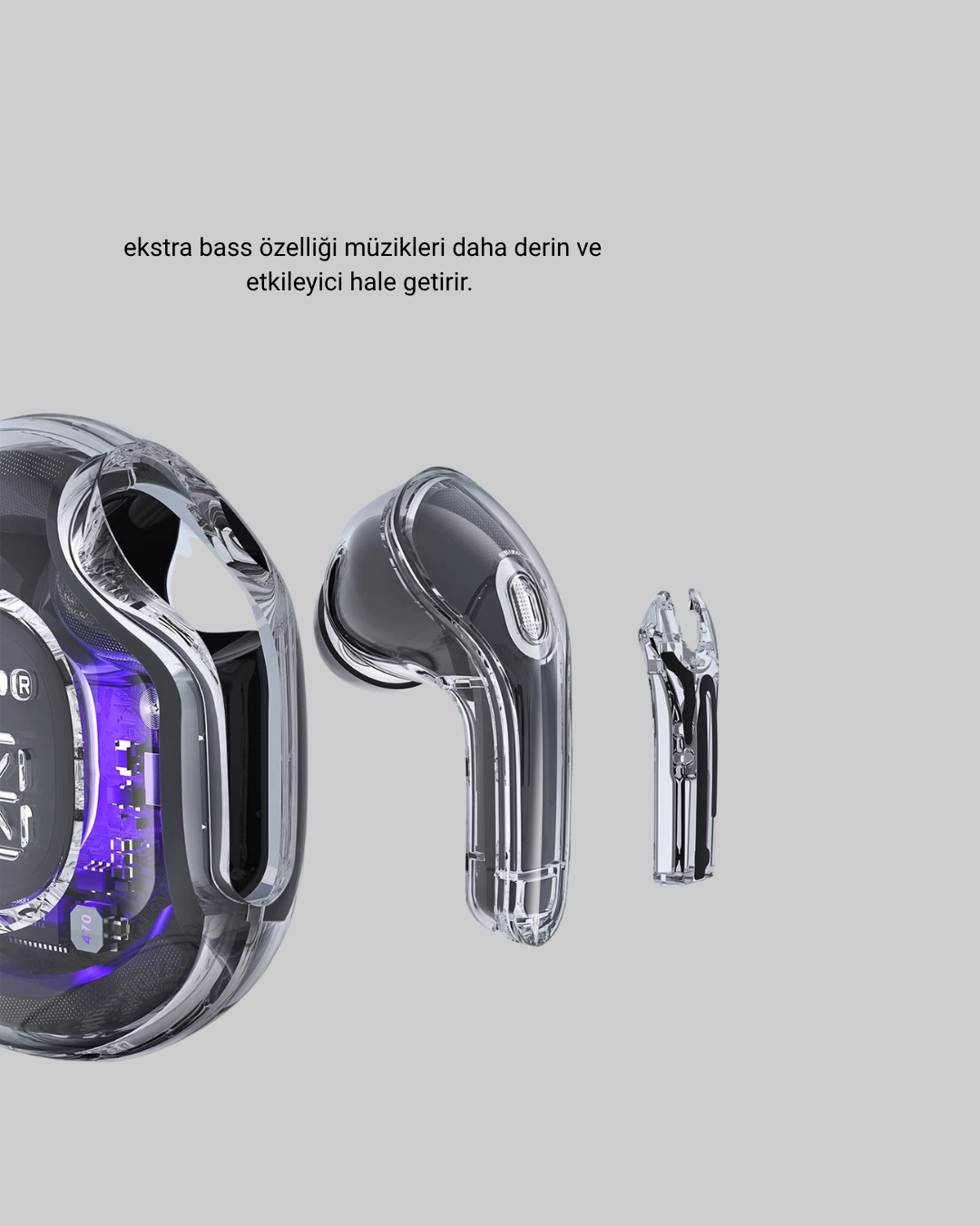 ENC Mikrofonlu Kablosuz Kulaklık Dokunmatik Kontrol ve LED Ekran Şarj Kutulu