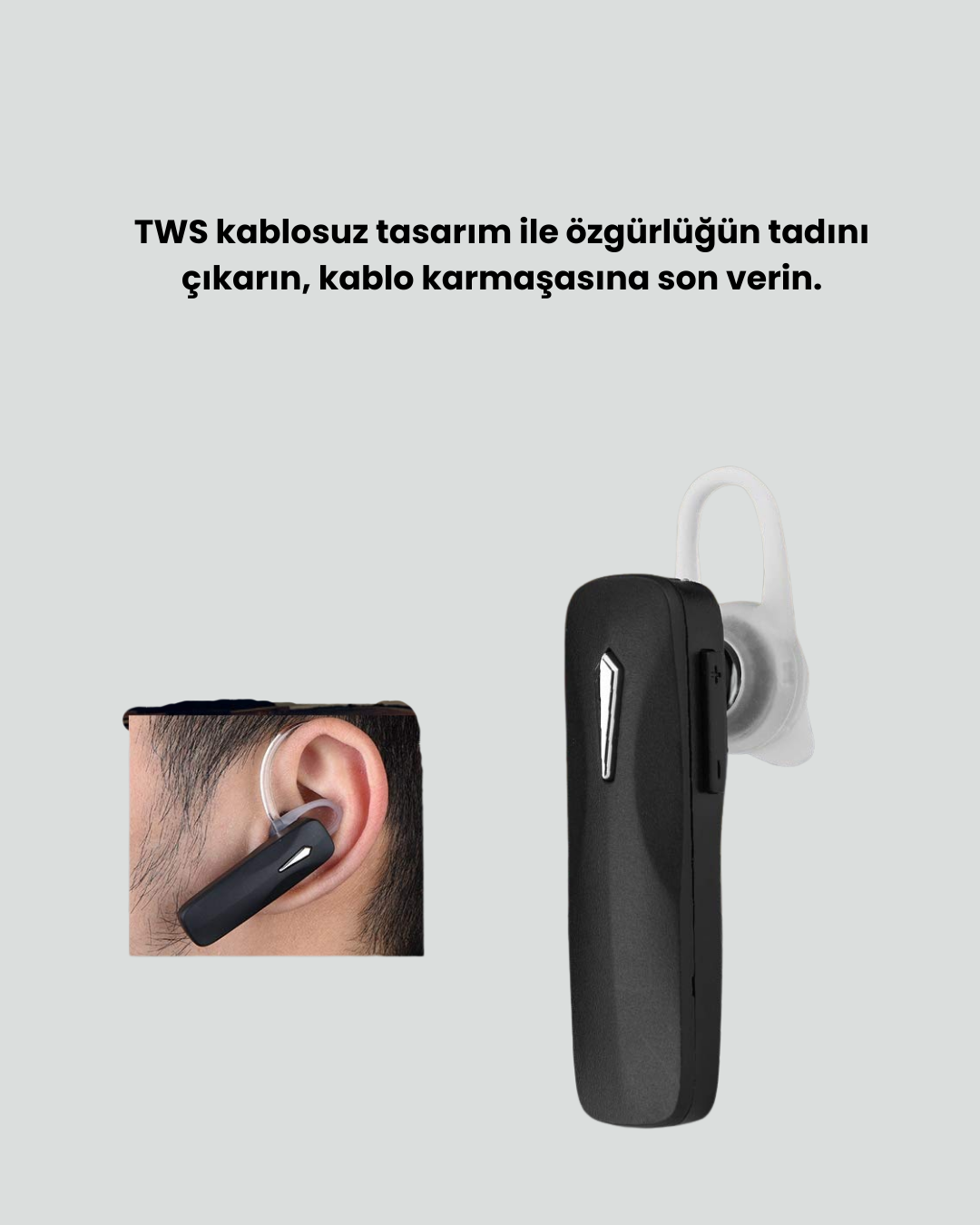 Oyun ve Seyahat İçin Kablosuz Tek Kulaklık | 55 mAh Batarya