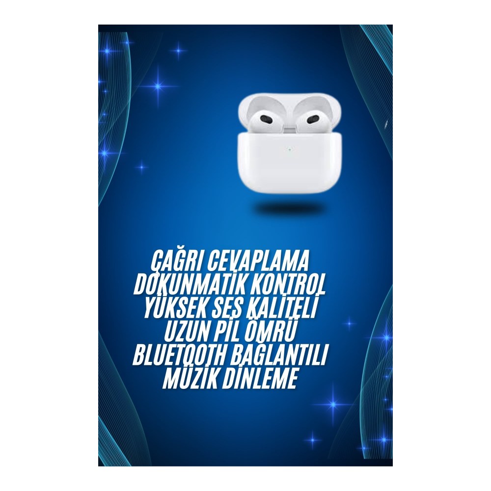 3.Nesil İOS Android Uyumlu Bluetooth 5.0 Beyaz Çağrı Cevaplama Yeni Nesil