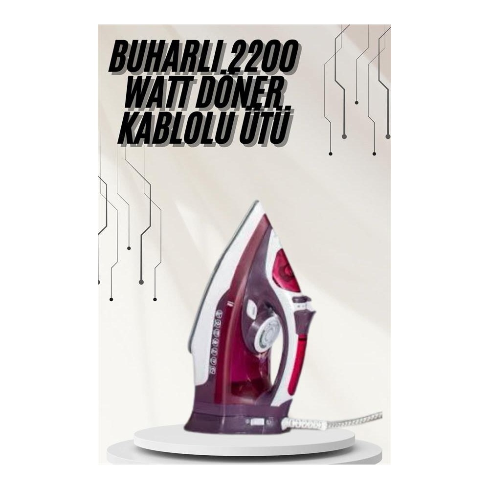 Modern Tasarım 2200W Dayanıklı Buharlı Seramik Kaplama Ütü Yeni Nesil