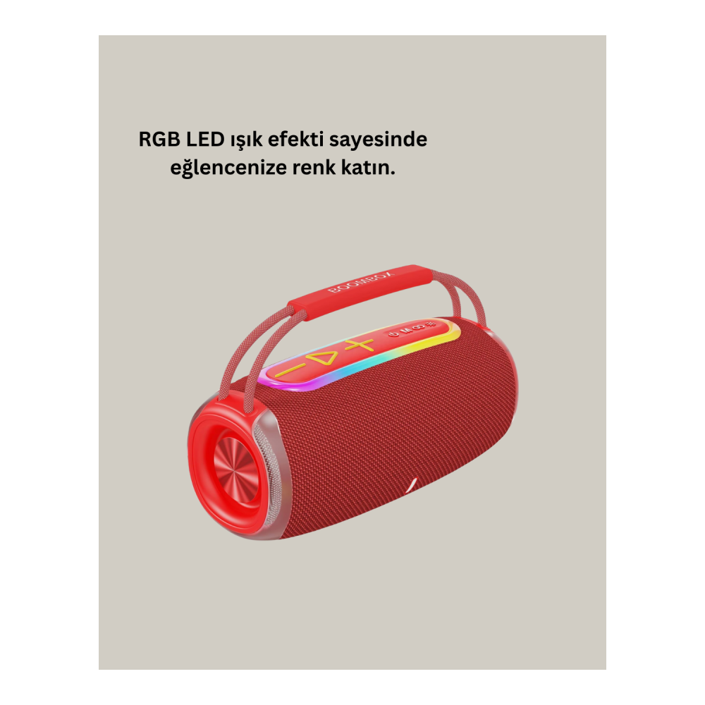 RGB LED Işıklı 20W Taşınabilir Bluetooth Hoparlör IPX6 Suya Dayanıklı