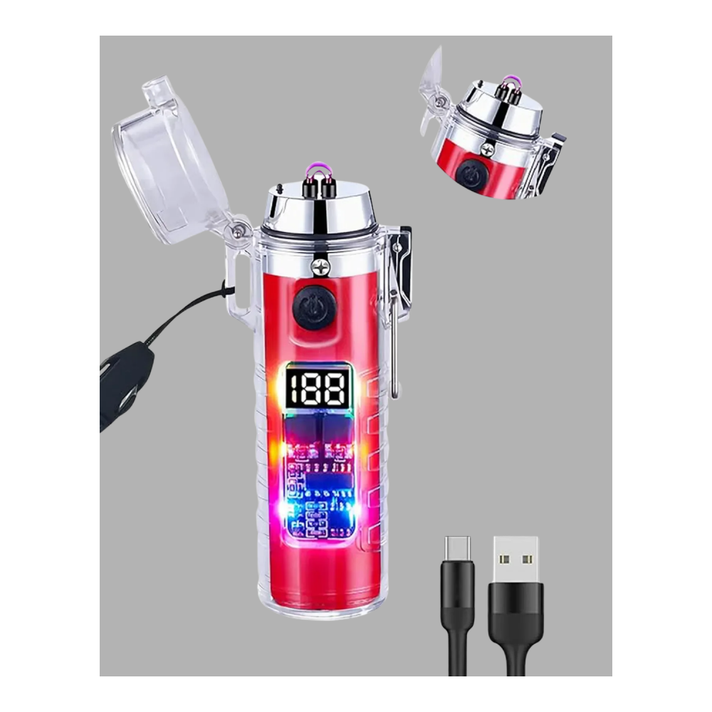 Güç Göstergeli Şarjlı Fenerli USB Elektrikli Çakmak