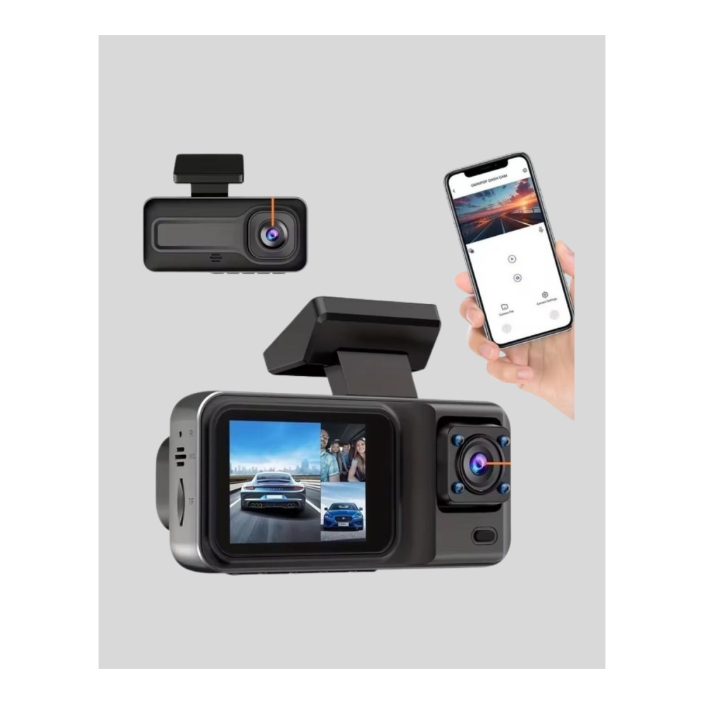 Park Modlu 3 Kameralı Araç Kayıt Cihazı 1080P Ön Kamera 2’’ Ekran