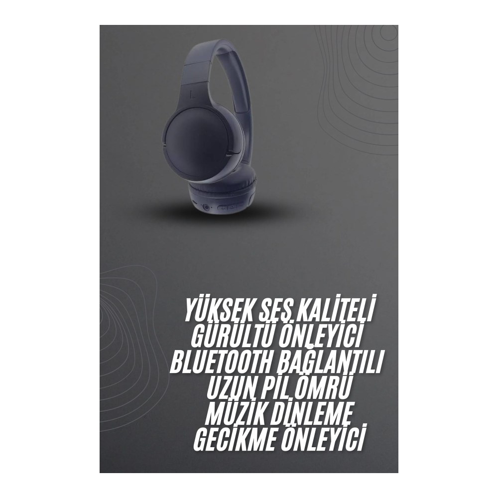 Kablosuz Bluetooth Kulaklık Kulak Üstü Ayarlanabilir Uzun Ömürlü Yeni Nesil