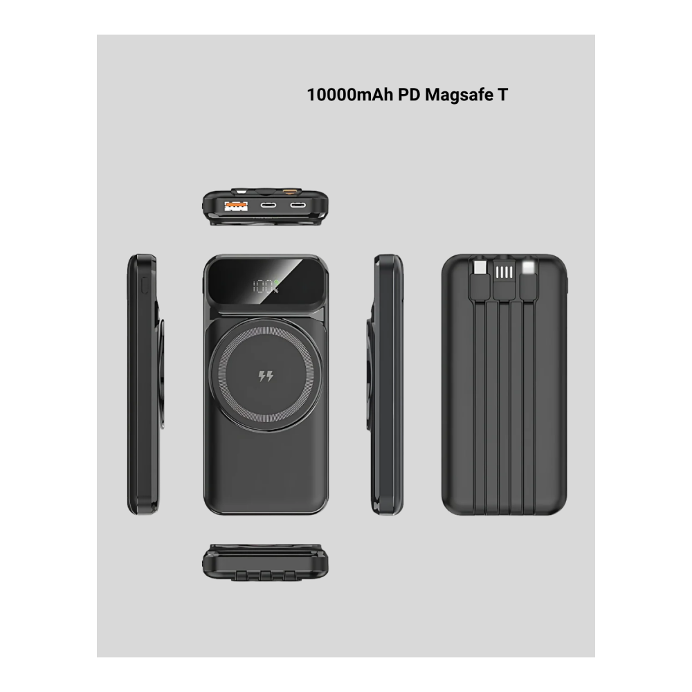 15W Kablosuz Hızlı Şarjlı 10000 mAh Powerbank – Taşınabilir, LED Göstergeli