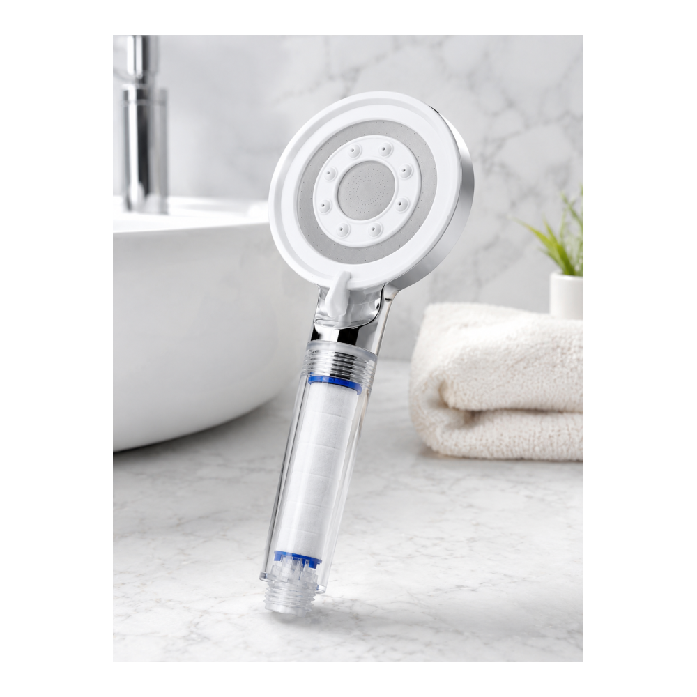 Şeffaf Filtre Hazneli Duş Başlığı Güçlü Akışlı Pratik Banyo Duşu