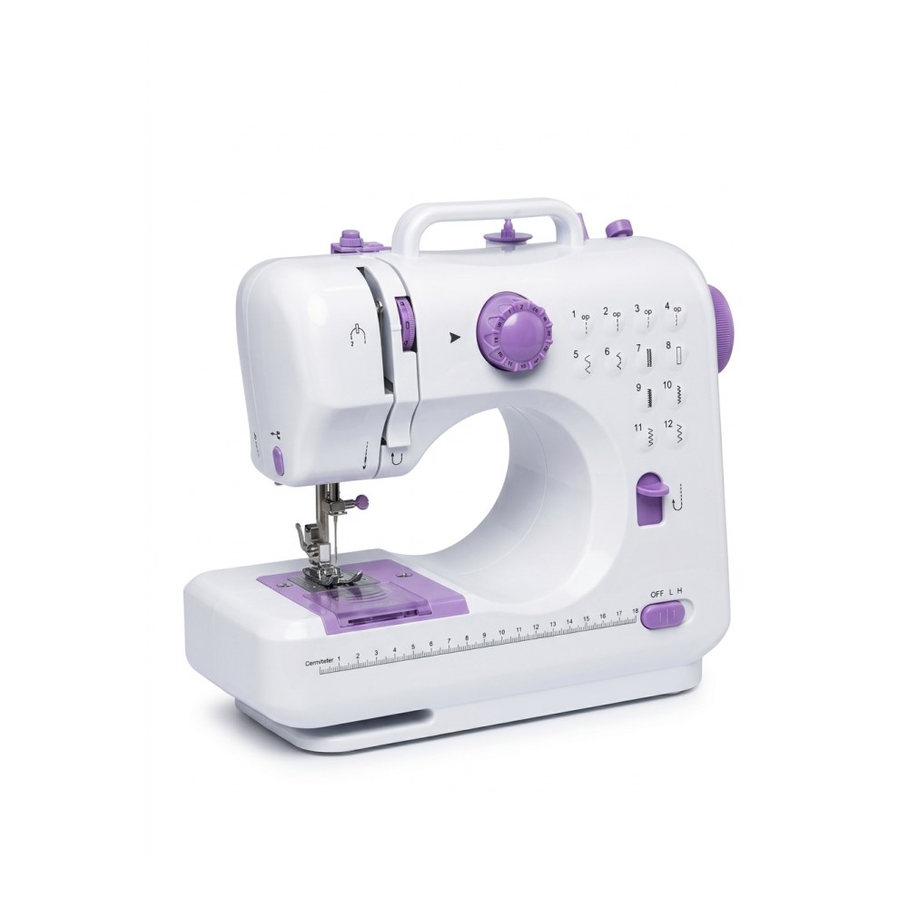 Çok Fonksiyonlu Mini Dikiş Makinesi 12 Dikiş Seçenekli 2 Kademeli Hız Ayarlı