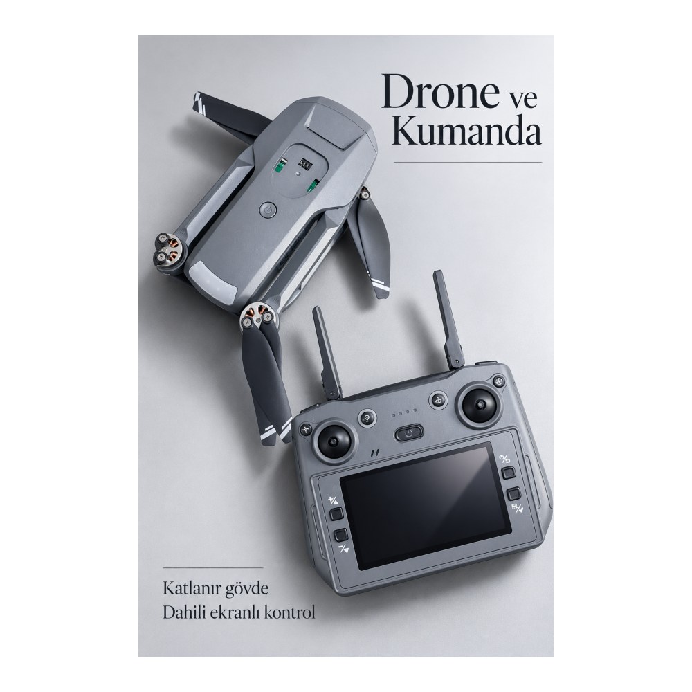 Taşıma Çantalı GPS Drone ve Ekranlı Kumanda