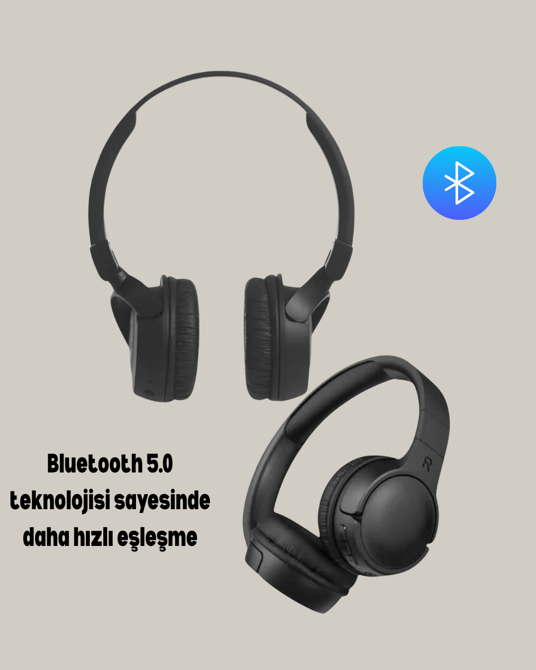 Ayarlanabilir Baş Bantlı Kablosuz Kulak Üstü Kulaklık