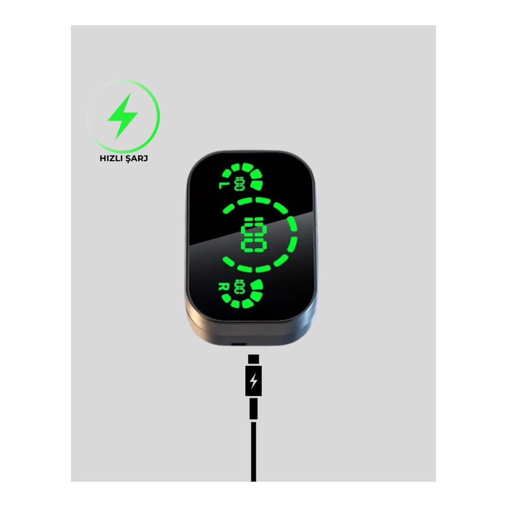 Kablosuz Kulak İçi Bluetooth Kulaklık – Dokunmatik Kontrol ve LED Şarj Ekranı