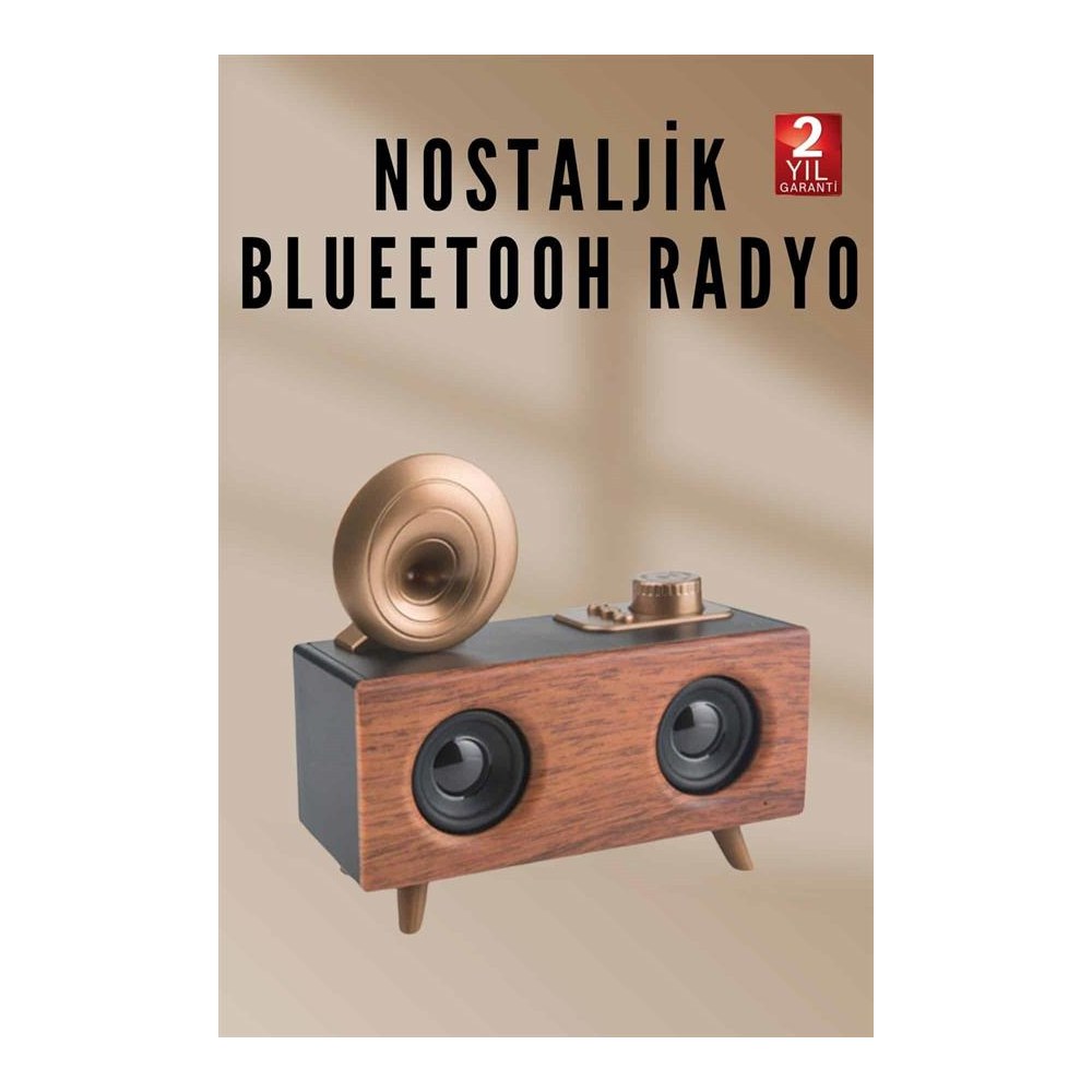 Nostaljik Radyo Bluetooth Bağlantılı Şarjlı Yüksek Ses Kaliteli Yeni Nesil
