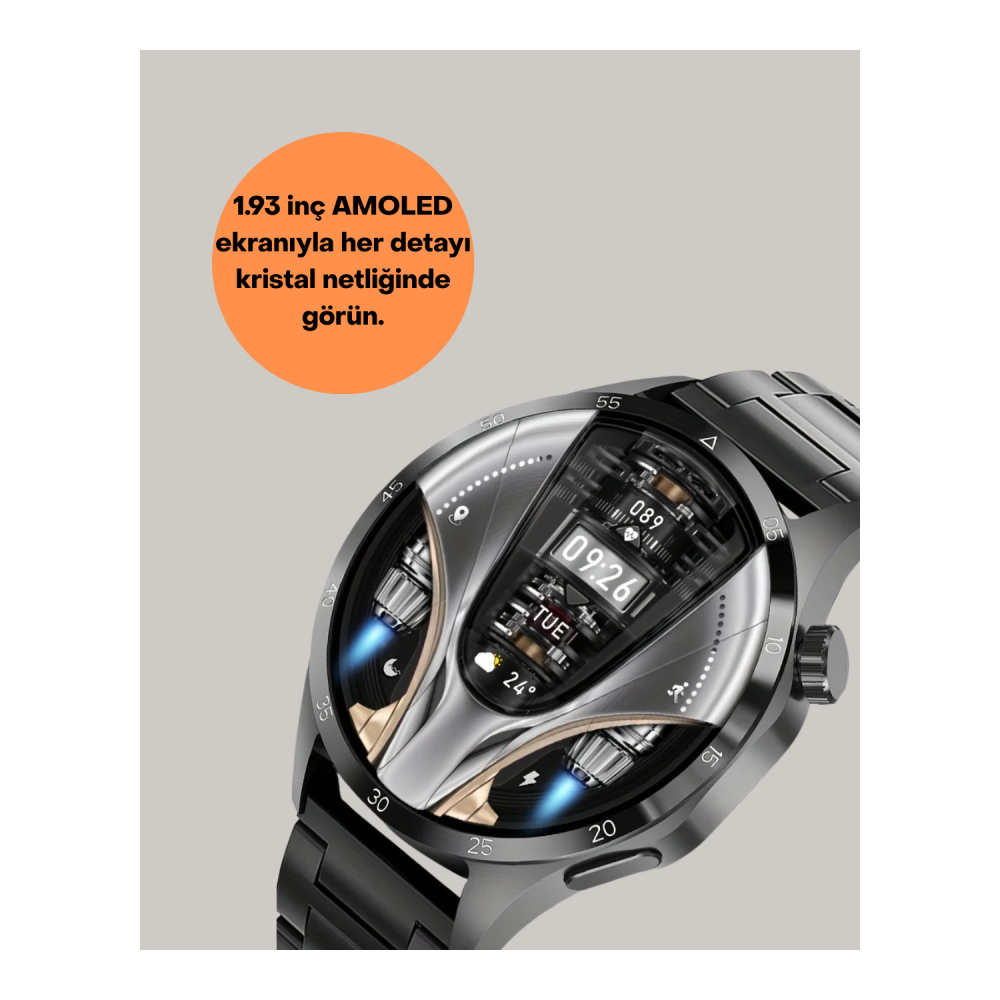 SW80 Akıllı Saat 1.93″ Ultra HD Ekran 700 mAh Batarya 3 Kordon Yeni Nesil