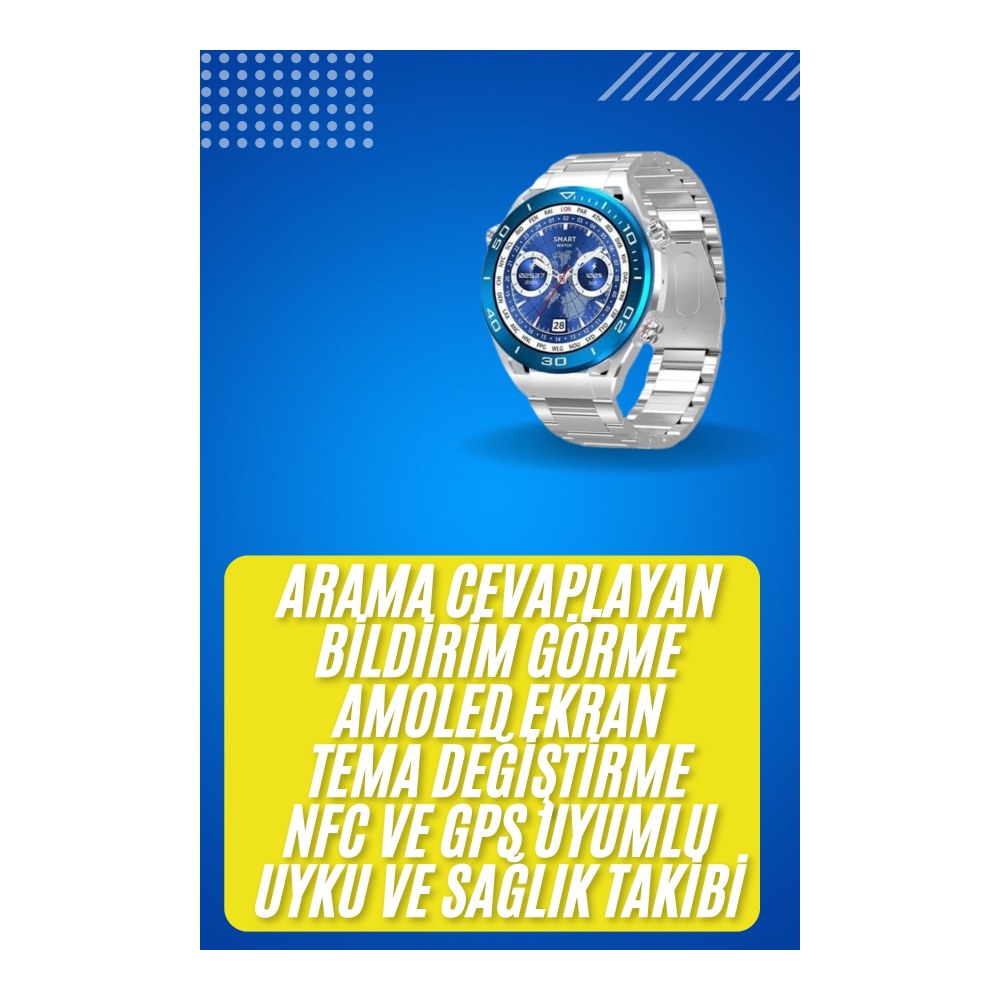 2025 Model Yuvarlak Ekran Android ve İOS Uyumlu GPS Takibi Yapabilen Akıllı Saat Yeni Nesil