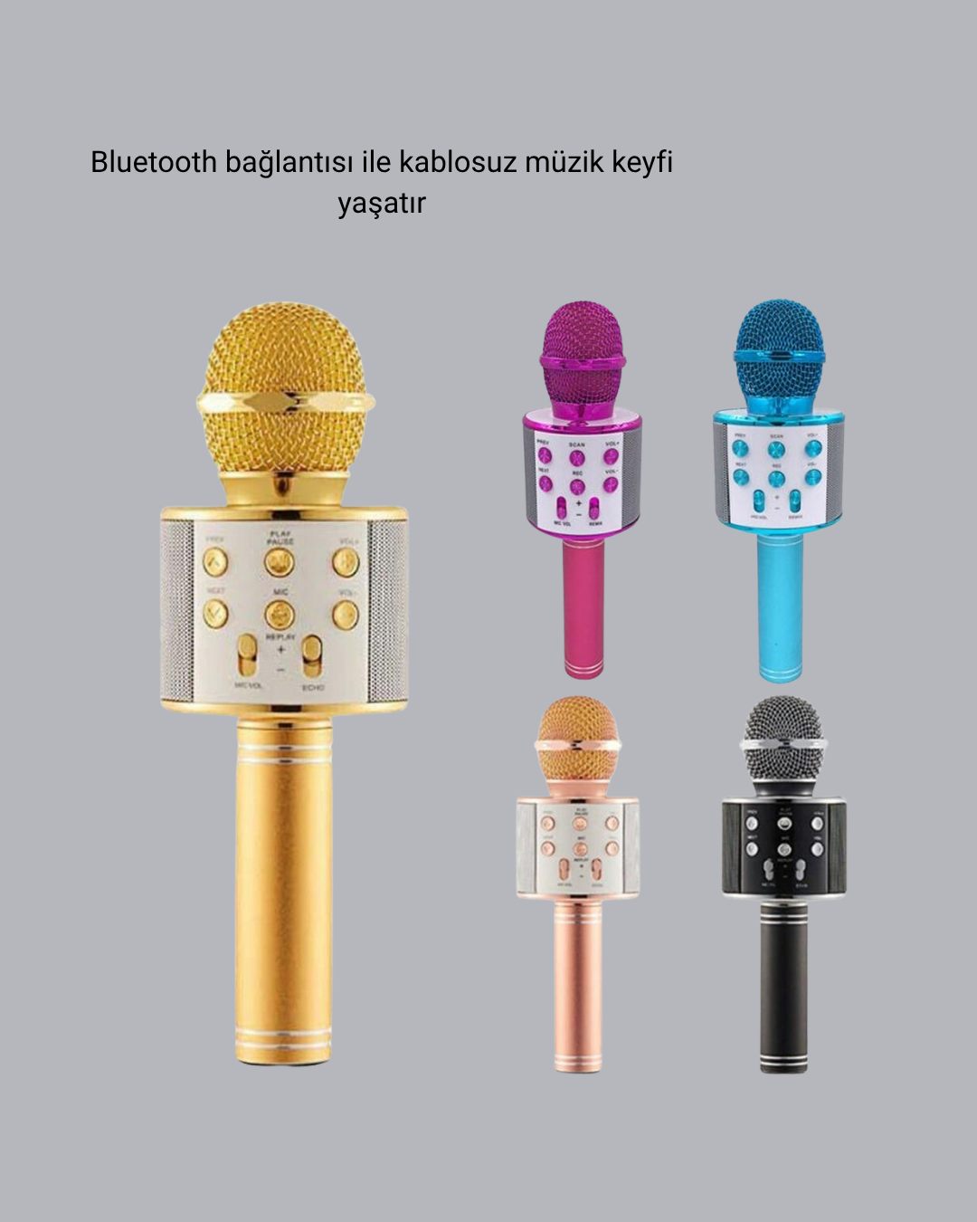Kablosuz Bluetooth Karaoke Mikrofon  Yankı Efektli