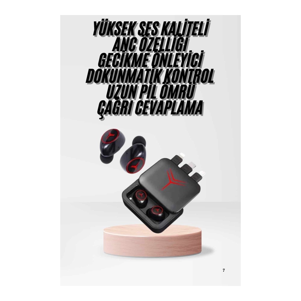 Kablosuz Şarj Göstergeli Powerbank Özellikli Bluetooth Kulaklık Çağrı Cevaplayabilen Yeni Nesil