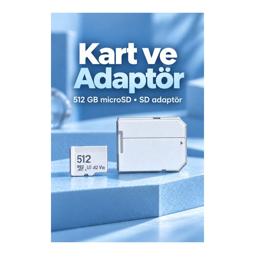 SD Adaptörlü MicroSD Kart 160 MB/s Aktarım Hızı
