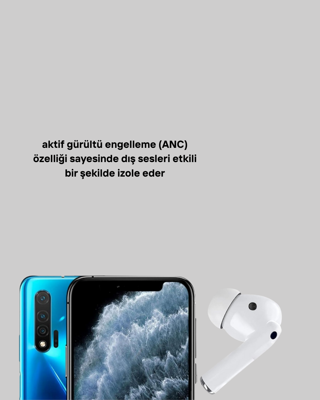 Gürültü Engelleme Özellikli Kablosuz Bluetooth Kulaklık –  Type-C Hızlı Şarj