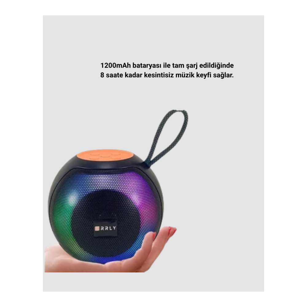 RGB Işıklı Bluetooth Hoparlör – 360° Stereo Ses ve 8 Saat Çalma Süresi