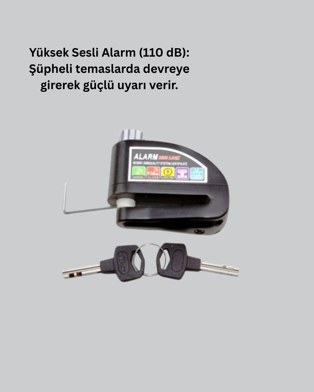 Ekonomik Alarm Disk Kilidi Motosiklet Scooter Bisiklet Güvenlik