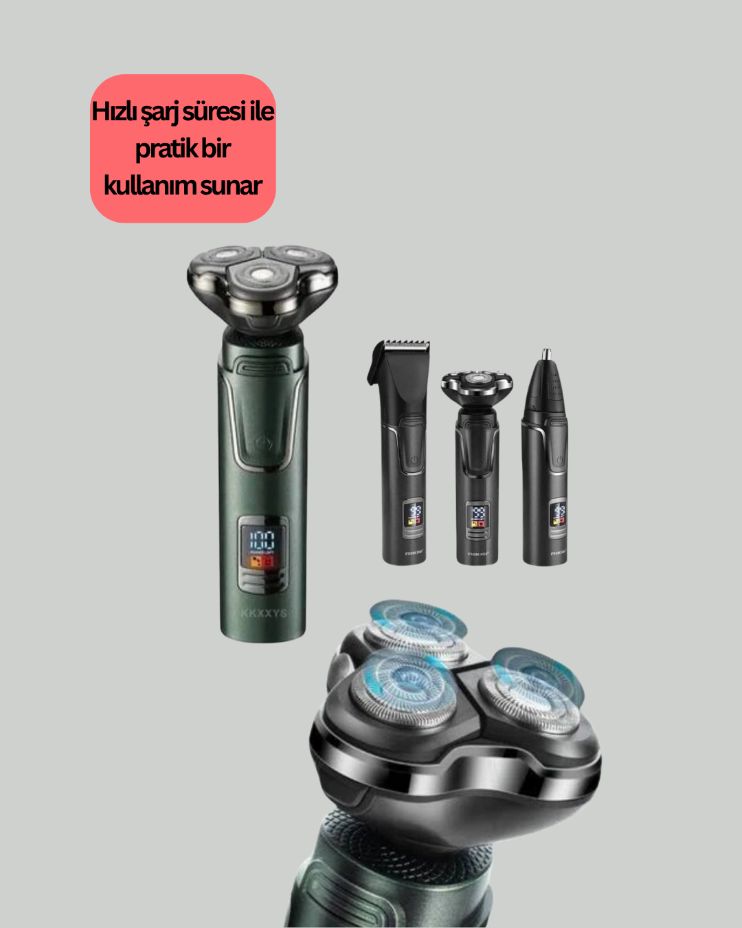 Başlıklı Şarjlı Tıraş ve Bakım Cihazı