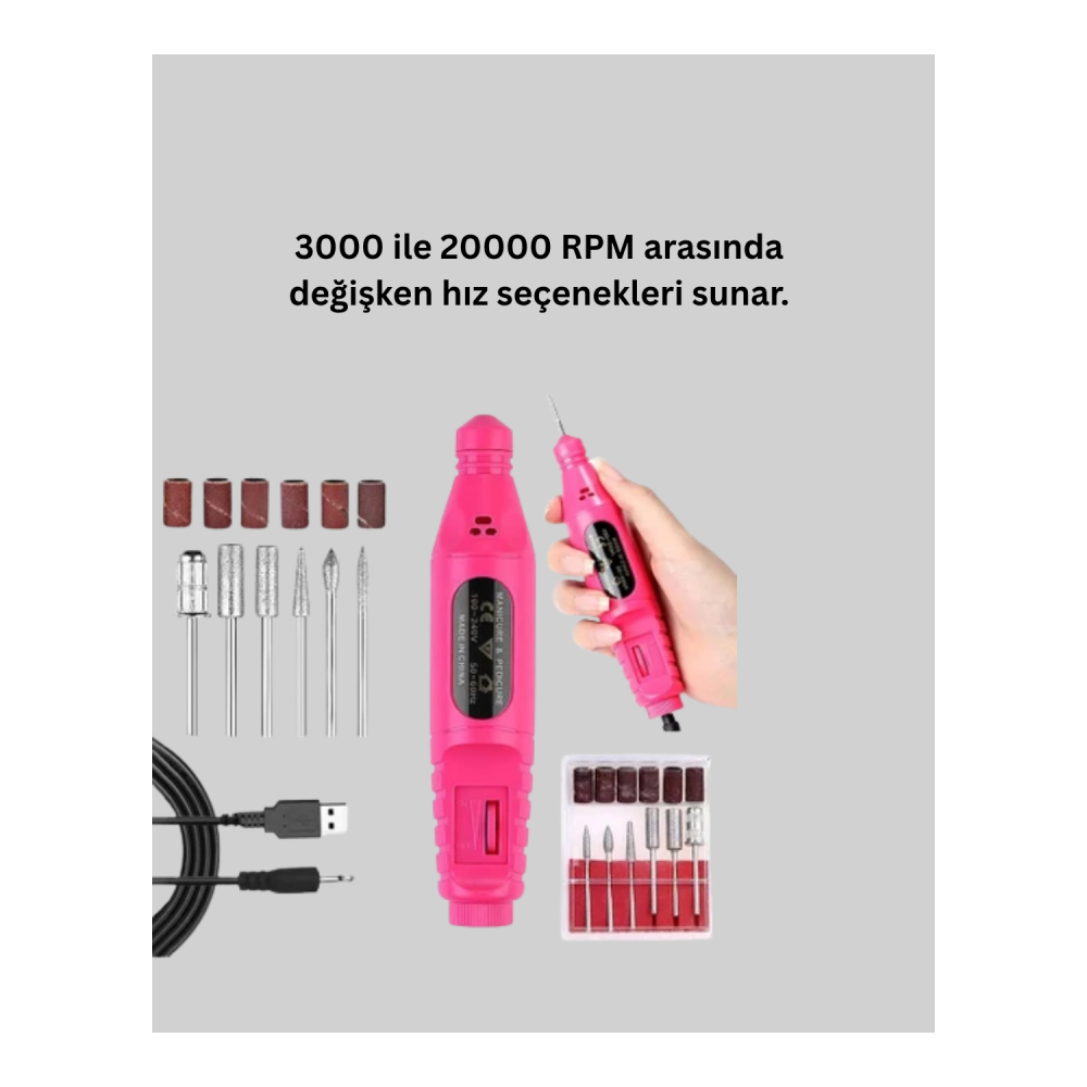 6 Uçlu Elektrikli Manikür Pedikür Seti Yeni Nesil