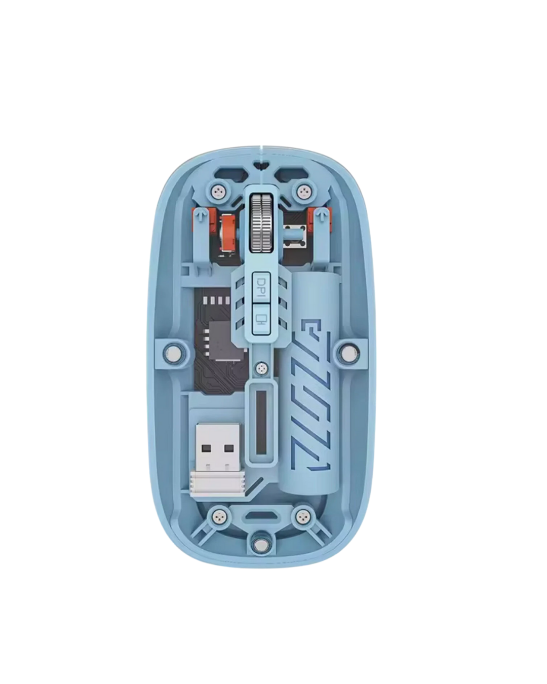 800 1600 DPI Ayarlanabilir Mavi Kablosuz Mouse Pilli