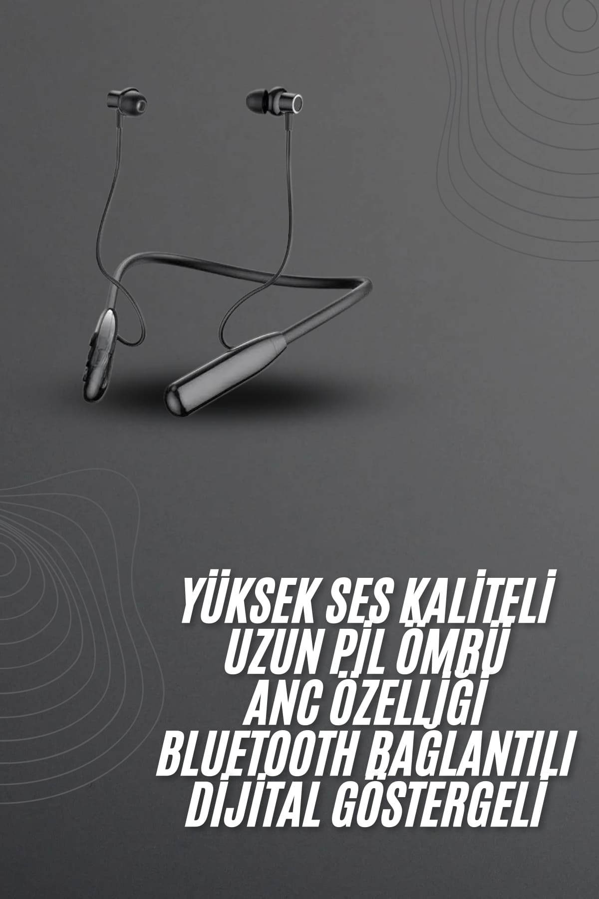 100 Saat Bluetooth Kulaklık Dijital Göstergeli ANC Özelliği Kablolu