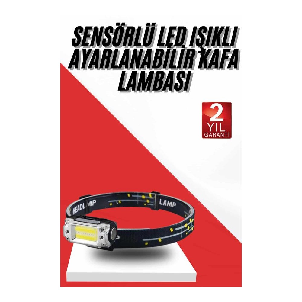 Sensörlü Kamp Lambası Ayarlanabilir Kafa Lambası Kafa Bantlı