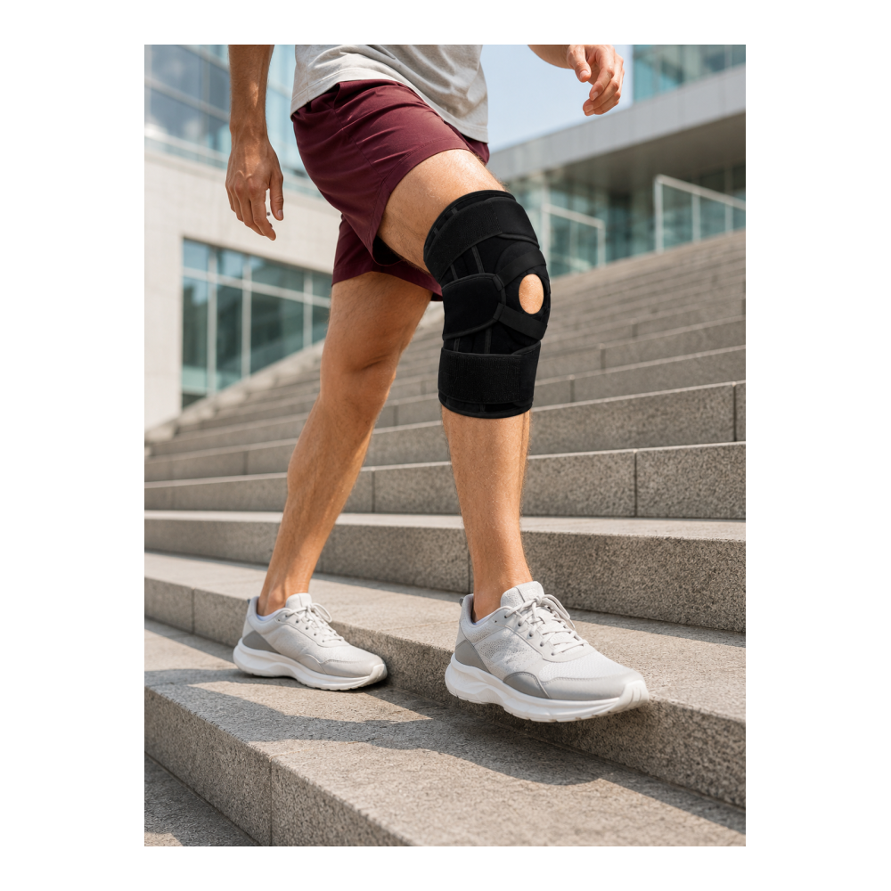 Ligamentli Patella Dizlik Silikon Pedli Yan Destekli Ayarlanabilir Sporcu Dizliği