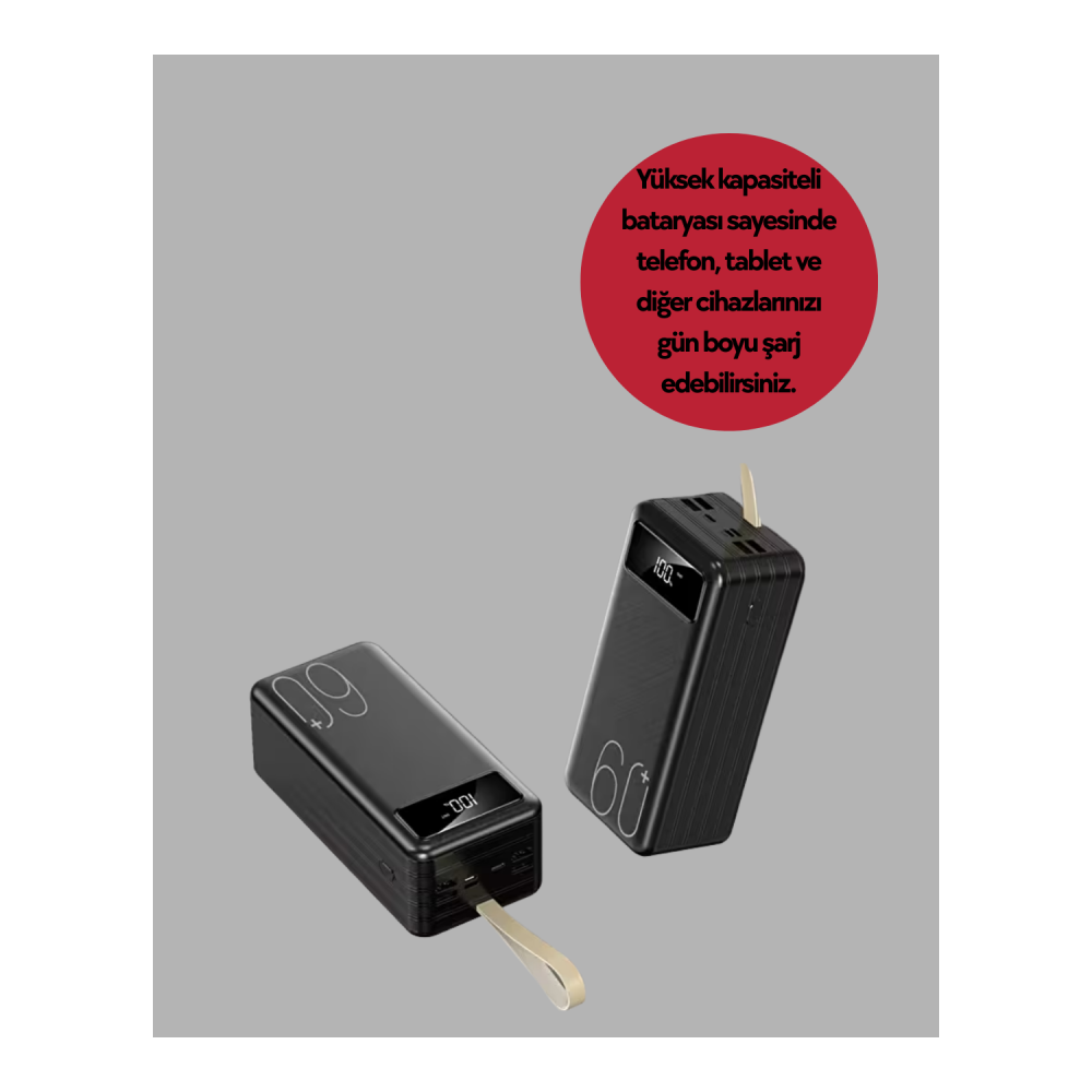 Tüm Cihazlara Uyumlu Çoklu Çıkışlı Powerbank Yeni Nesil