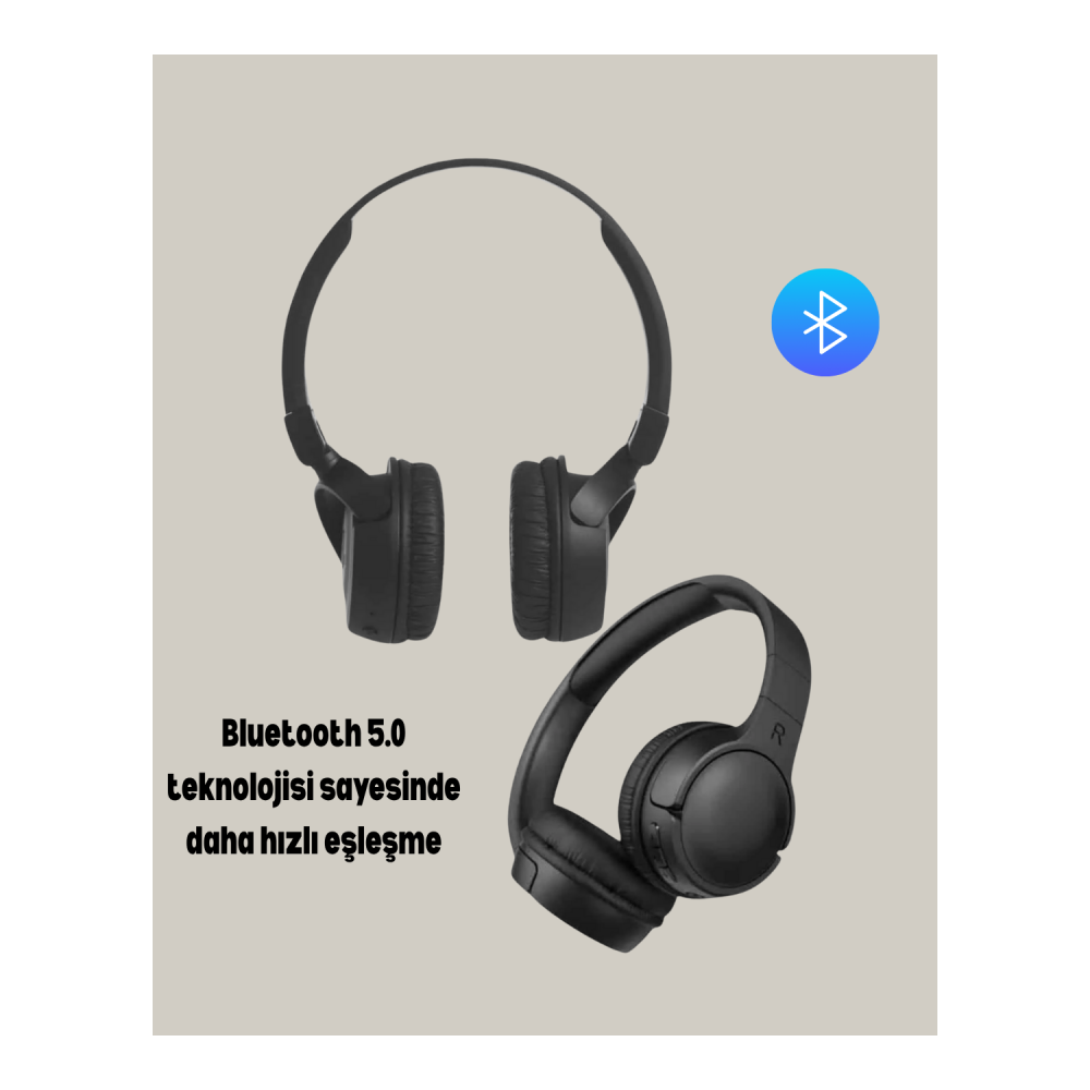 Katlanabilir USB-C Şarjlı Bluetooth Kulaklık