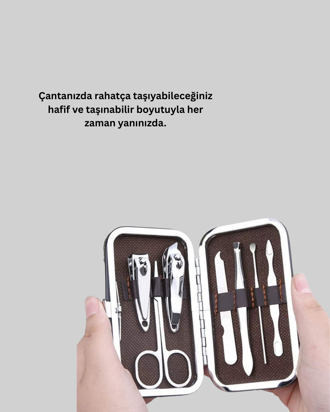 Dayanıklı Çelik Aletlerden Oluşan Kişisel Bakım Seti