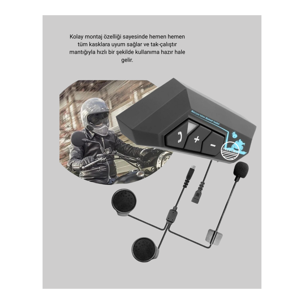 BT22 Kask İçi Bluetooth Kulaklık Hızlı Eşleşme ve Gürültü Önleyici Mikrofon Yeni Nesil