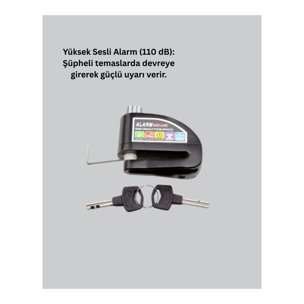 Taşınabilir Alarm Disk Kilidi Motosiklet Scooter Bisiklet Güvenlik Yeni Nesil