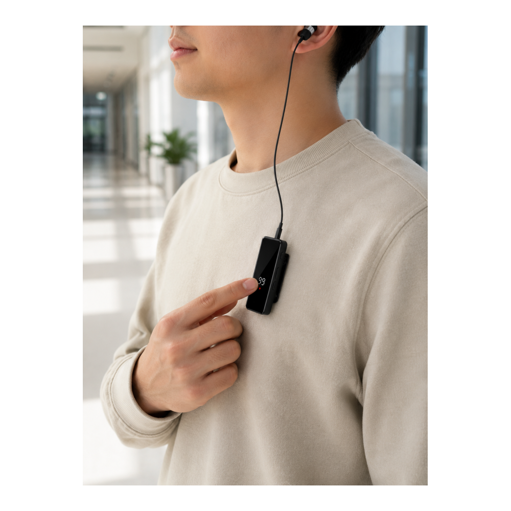 Klipsli Bluetooth Kulaklık Kısa Kablolu Tek Kulaklık Taşınabilir Günlük Kullanım